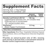 NusaPure Banaba Leaf Extract Capsules open bottle showing capsules