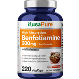 NusaPure Benfotiamine 300mg 220 veggie caps front view