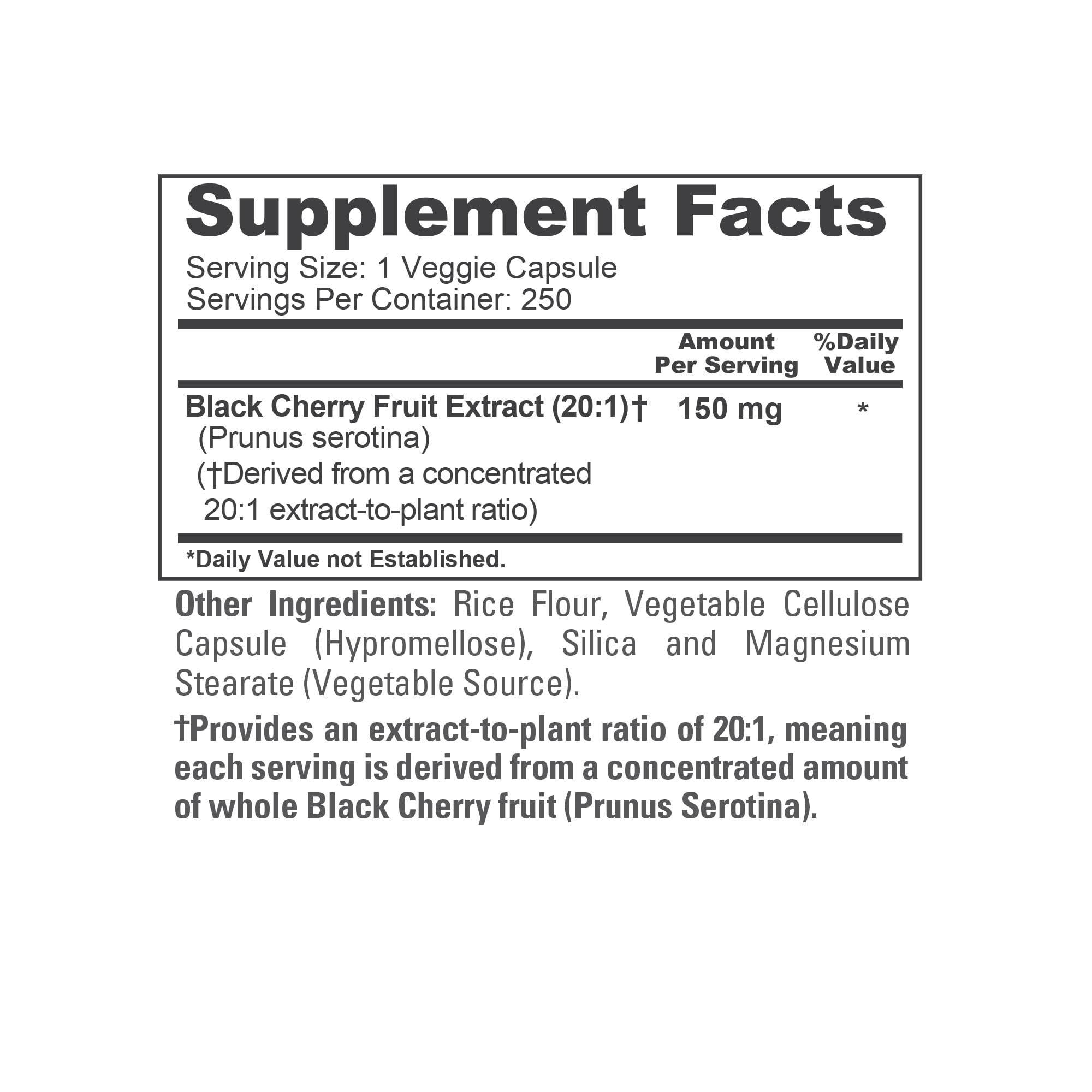 NusaPure Black Cherry Extract Capsules bottle with serving suggestion