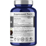NusaPure Black Maca Root 750 mg capsules back view with ingredient list