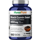 NusaPure Black Seed Oil 450mg capsule bottle front view
