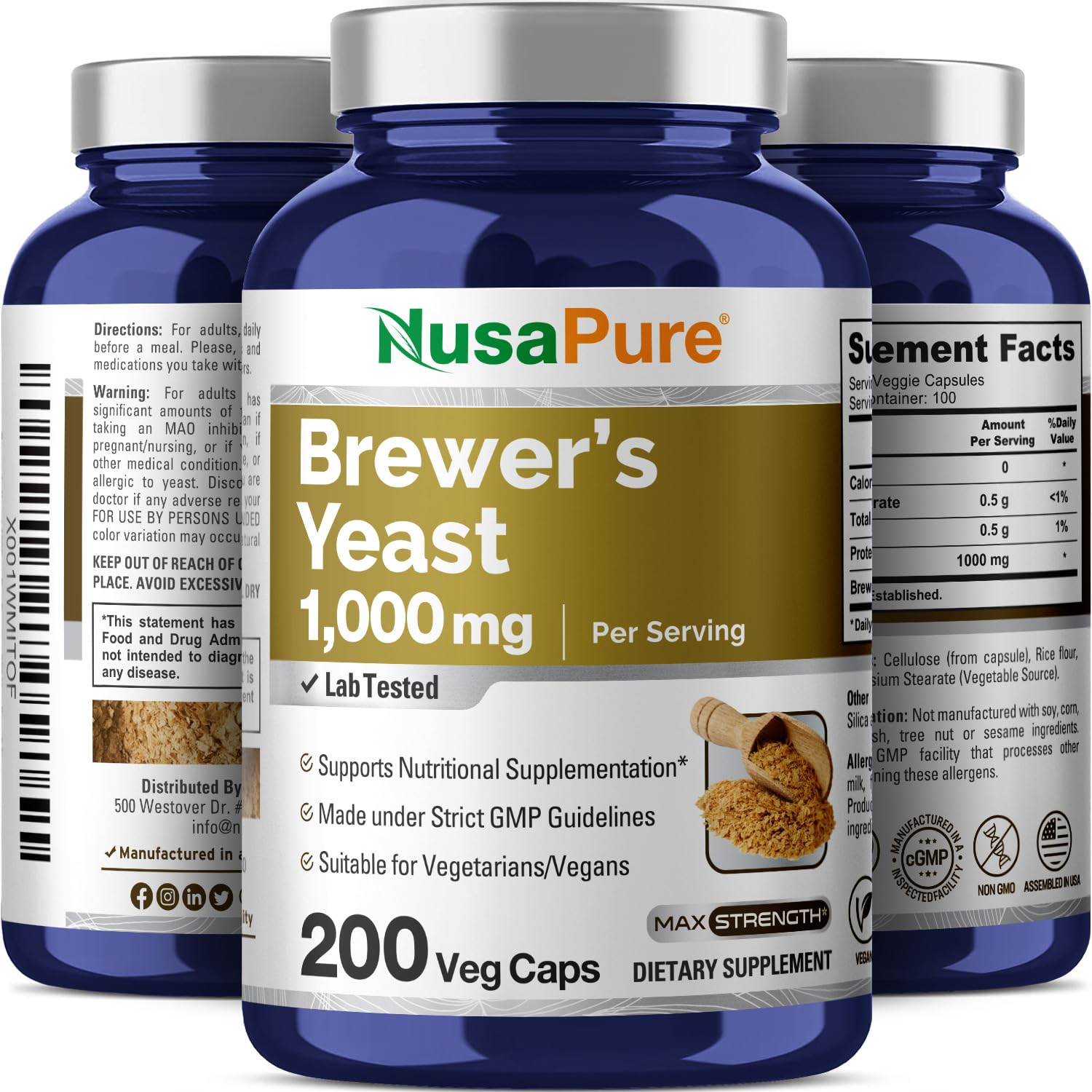 NusaPure Brewer's Yeast label close-up