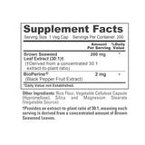 NusaPure Brown Seaweed Extract Capsules on a wooden table