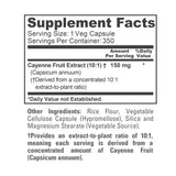 NusaPure Cayenne Pepper Capsules bottle back view with ingredient list