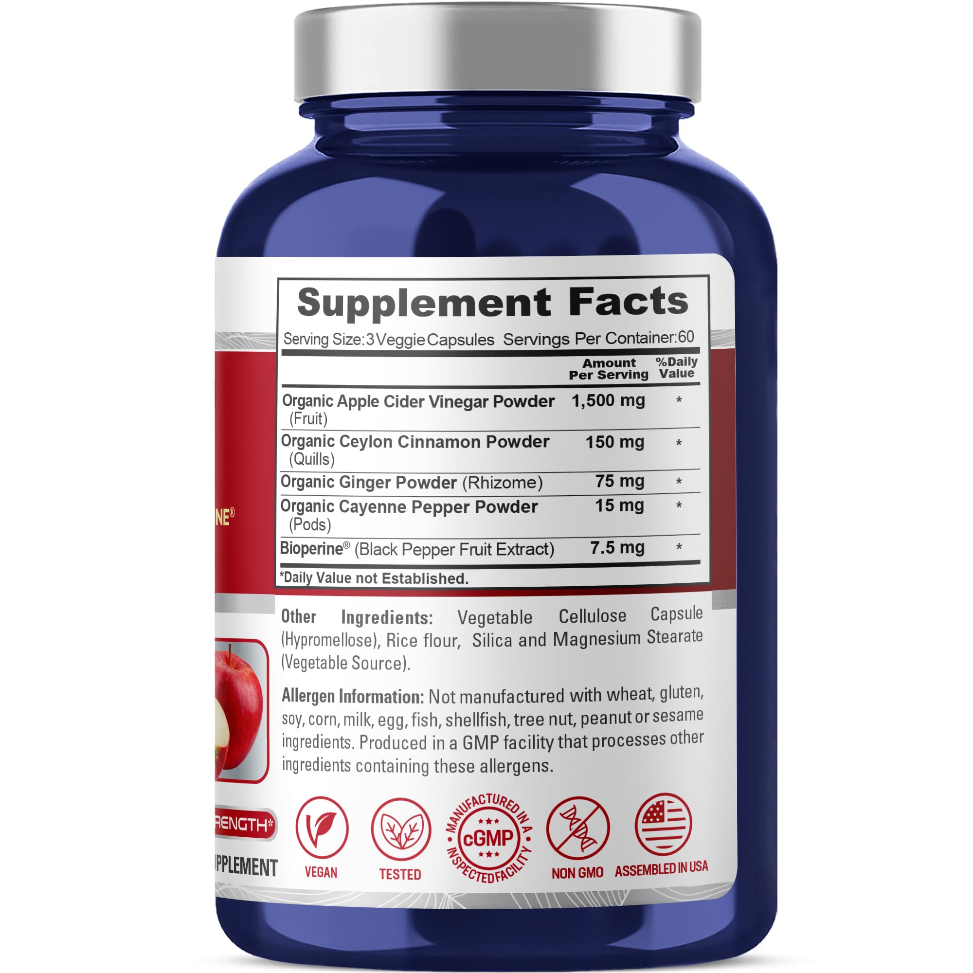 NusaPure Cayenne Pepper Capsules showing capsule size