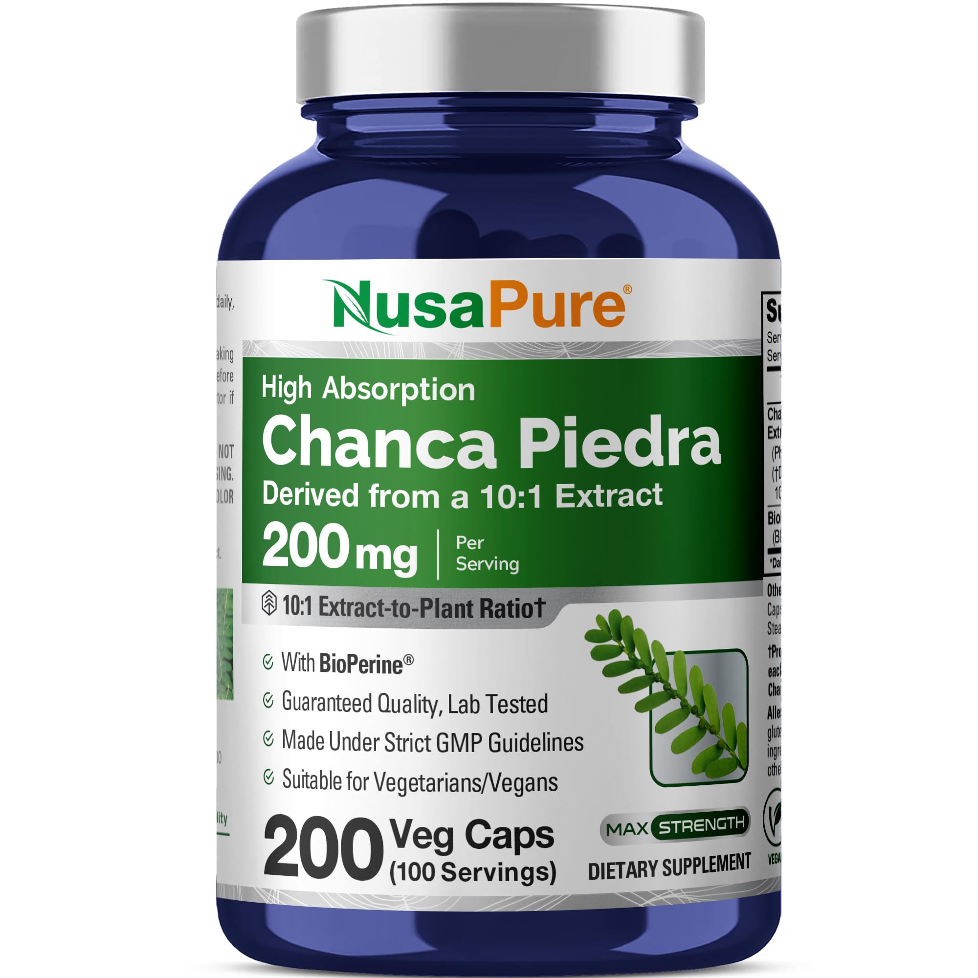 NusaPure Chanca Piedra Capsules 200mg front view