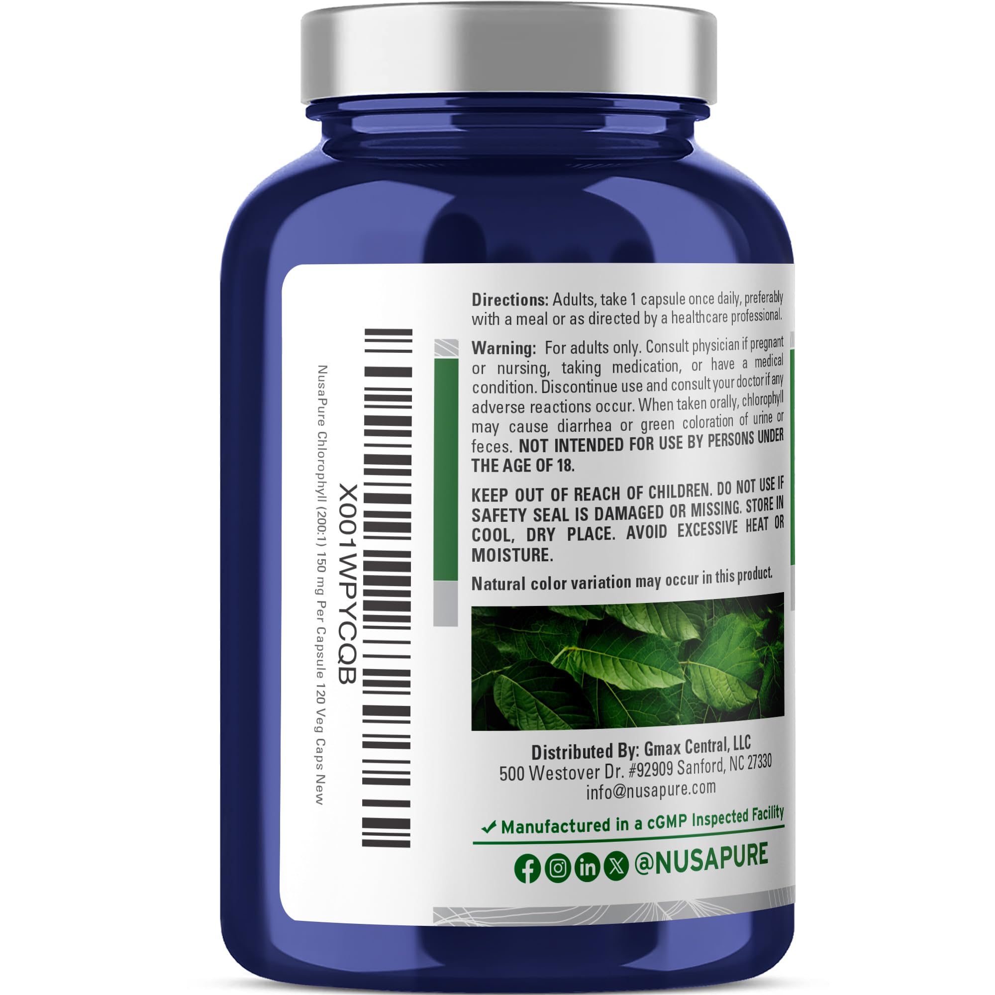 NusaPure Chlorophyll Capsules close-up of capsules