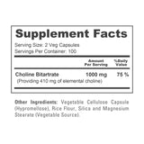 NusaPure Choline Bitartrate bottle with capsules on a table
