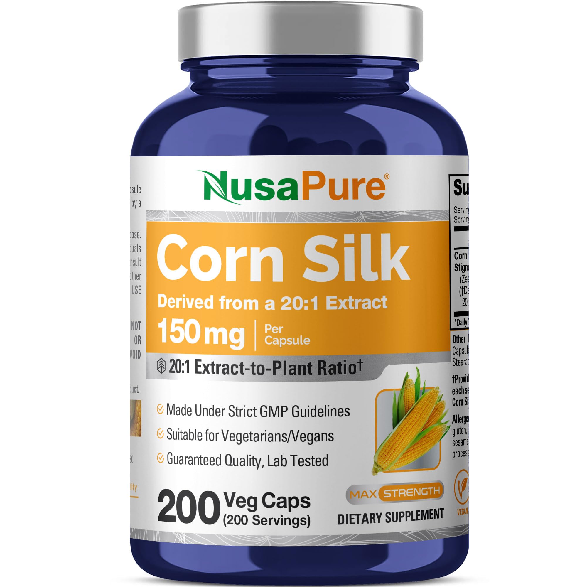 NusaPure Corn Silk Extract Capsules bottle front view