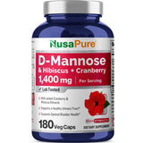 NusaPure Cranberry D-Mannose Supplement bottle front view
