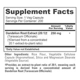 NusaPure Dandelion Root Capsules 250mg bottle with label