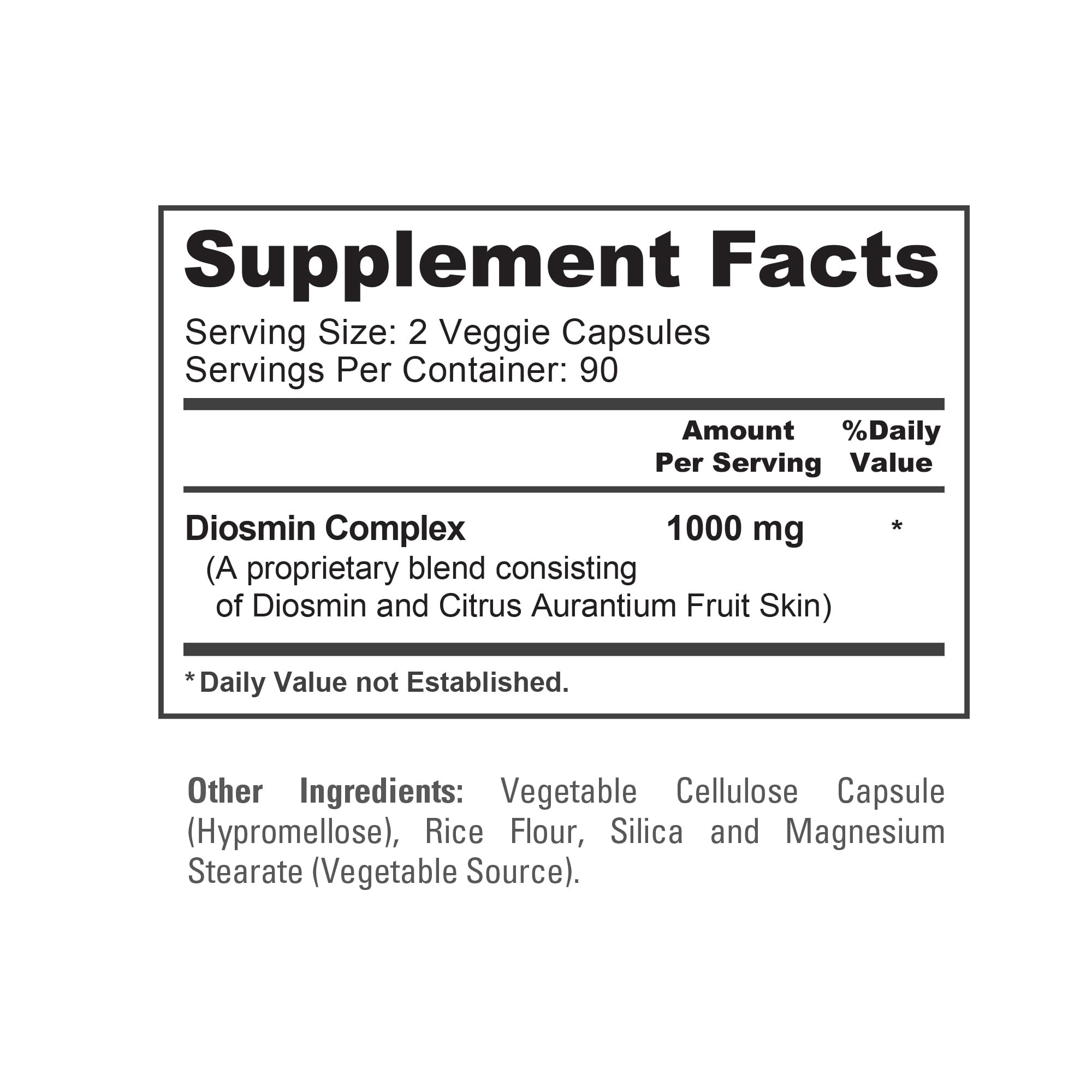 NusaPure Diosmin Complex supplement facts