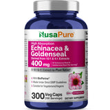 NusaPure Echinacea & Goldenseal 400mg capsules bottle front view