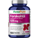 NusaPure Forskohlii Capsules bottle front view with 180 capsules