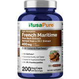 NusaPure French Maritime Pine Bark Extract 400mg capsules front view
