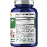 NusaPure Garlic Supplement 50mg Odorless Garlic 120 Capsules bottle side view