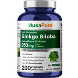 NusaPure Ginkgo Biloba Extract Capsules 250mg bottle front view