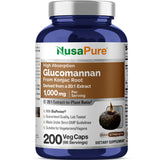 NusaPure Glucomannan Capsules 1000mg bottle front view