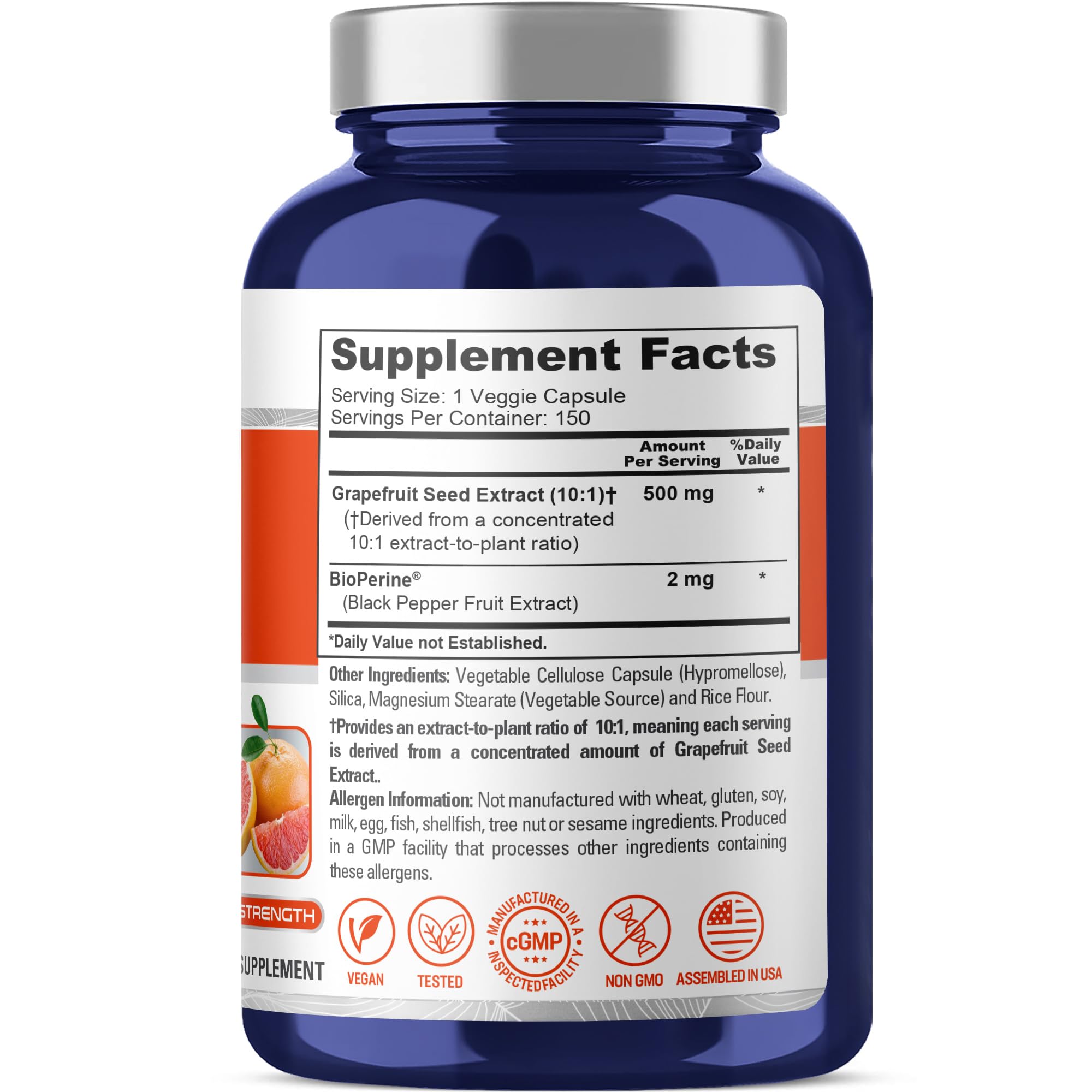 NusaPure Grape Seed Extract 150 capsules bottle