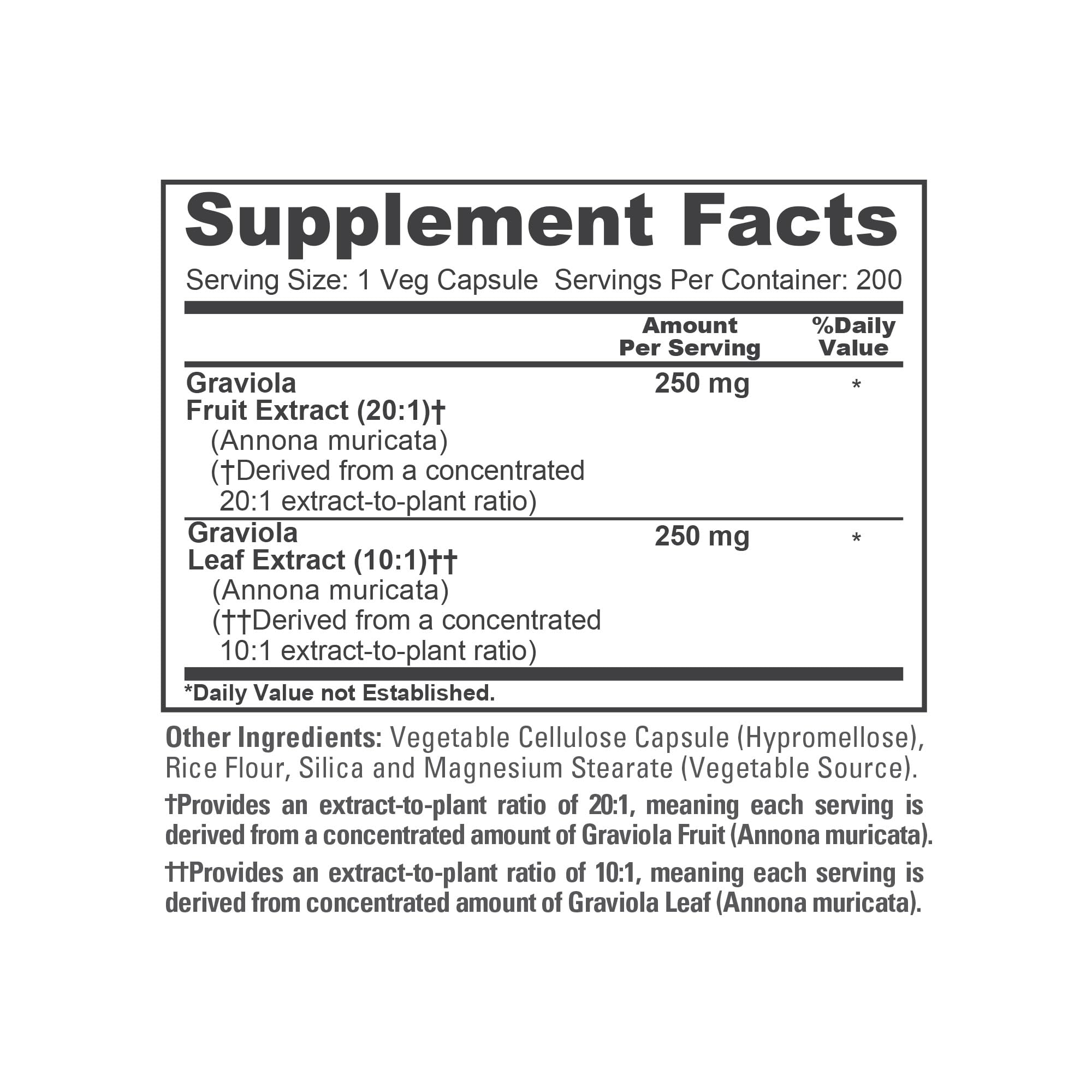 NusaPure Graviola Capsules 500mg bottle with cap open