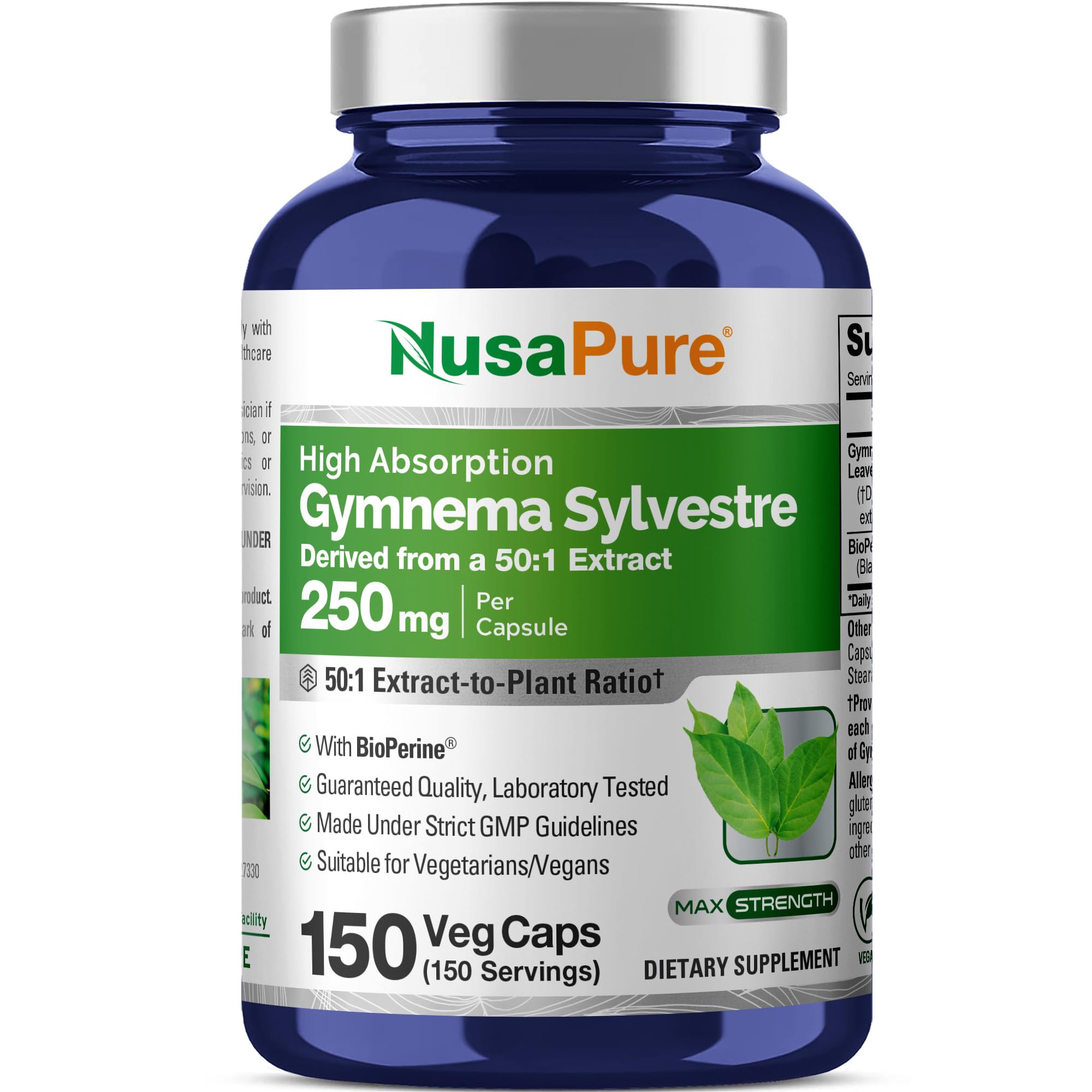 NusaPure Gymnema Sylvestre Capsules bottle front view