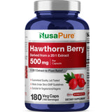 NusaPure Hawthorn Berry Capsules 500 mg bottle front view
