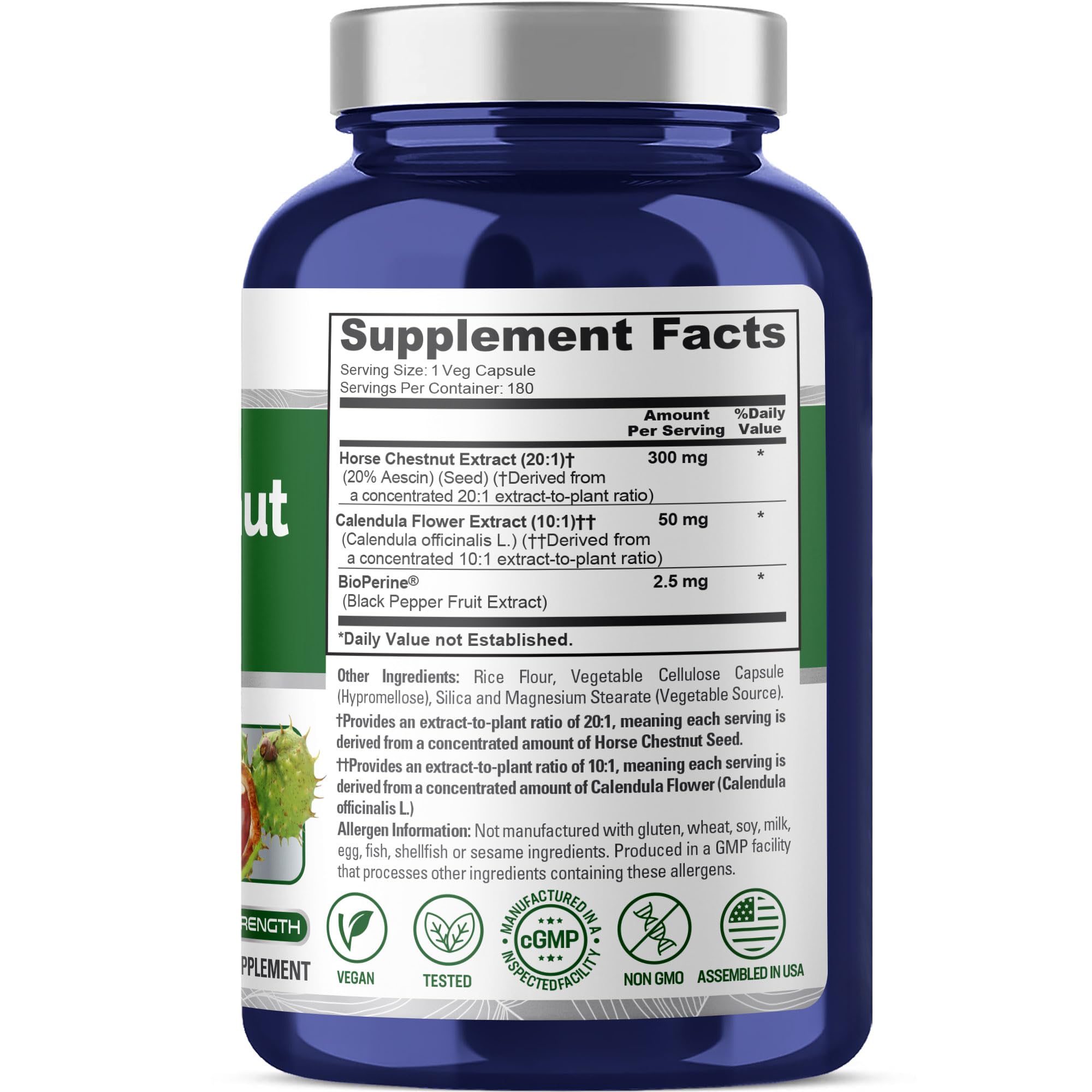 NusaPure Horse Chestnut Extract bottle with 200 capsules