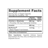 NusaPure Inositol & Choline capsules on a wooden table