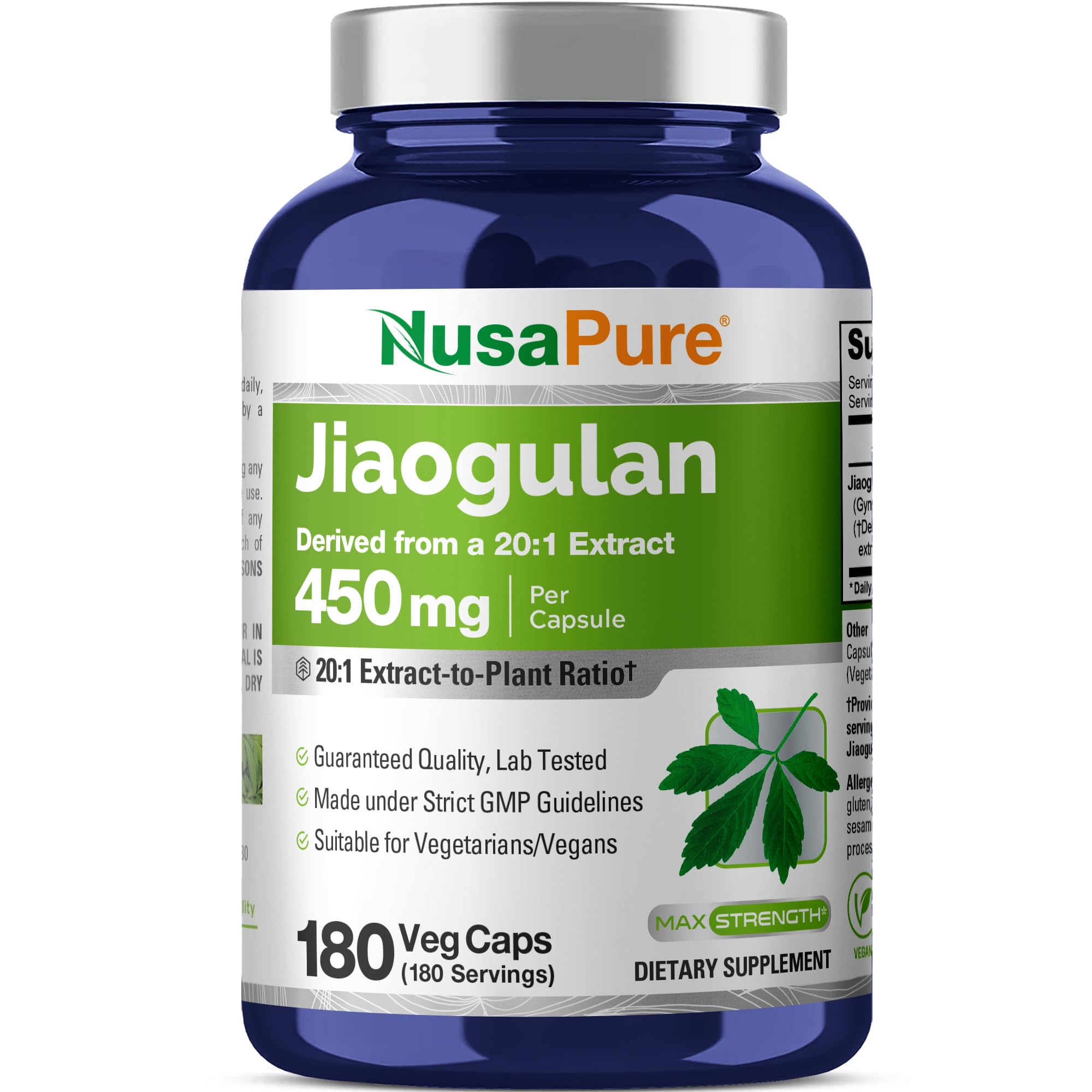 NusaPure Jiaogulan Extract Capsules 450mg front view