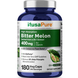 NusaPure Karela Bitter Melon Extract 400mg 180 capsules front view