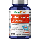 NusaPure L Methionine 1200 mg 200 capsules front view