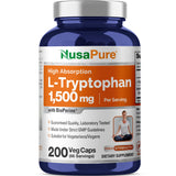 NusaPure L-Tryptophan Capsules 1500 mg bottle front view