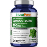 NusaPure Lemon Balm Capsules 200mg bottle front view