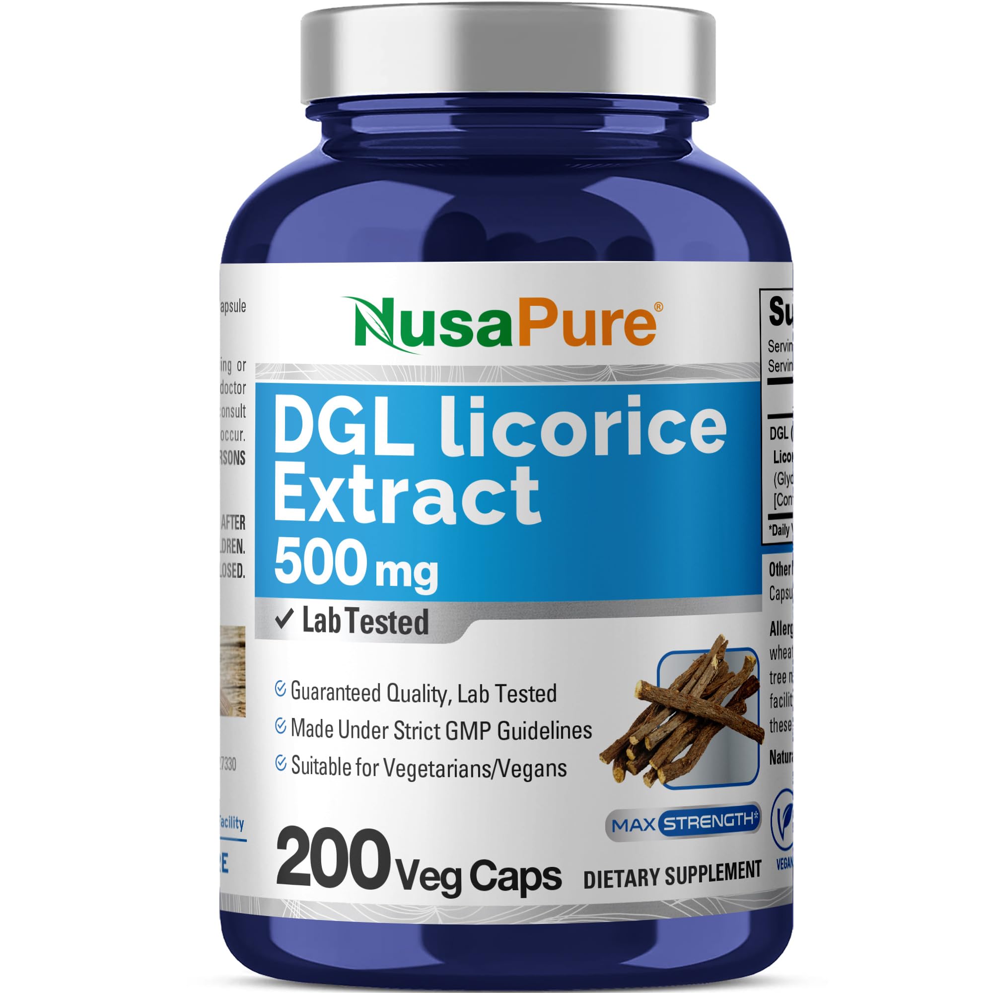 NusaPure Licorice Root Capsules 500mg front view