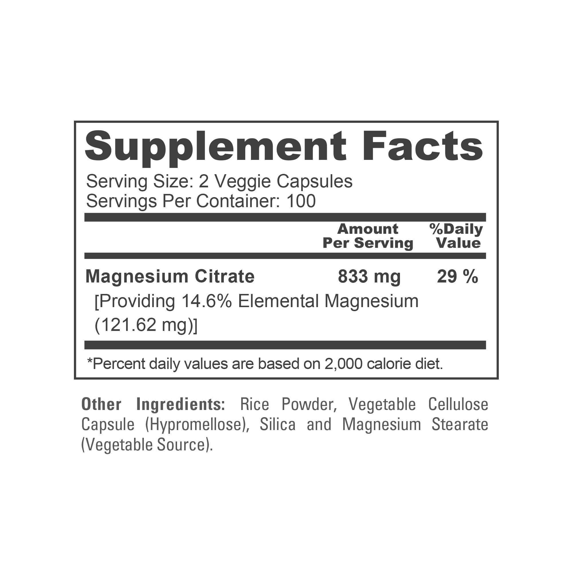 NusaPure Magnesium Citrate Supplement with dosage information