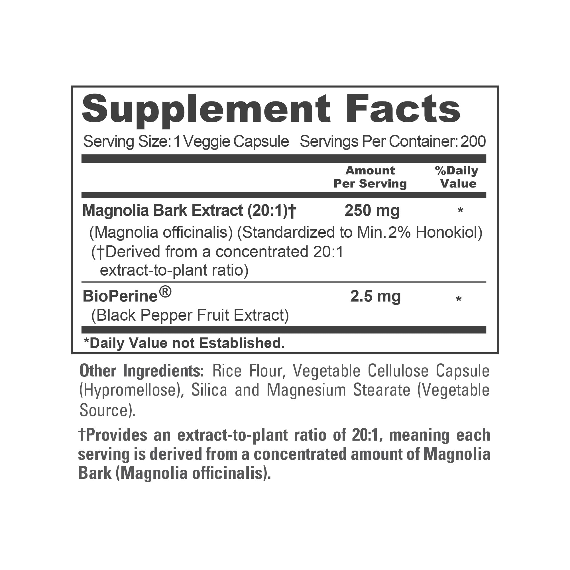 NusaPure Magnolia Bark Capsules 250mg with capsules displayed