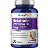 NusaPure Melatonin Vitamin B6 & Calcium 5mg 60 Tablets front view
