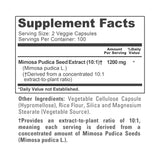 NusaPure Mimosa Pudica Extract Capsules with ingredients list