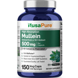 NusaPure Mullein Leaf Capsules bottle front view