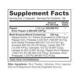 NusaPure Multi-Enzymes ingredients list close-up