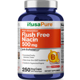 NusaPure Niacin B3 Supplement 500mg 250 Capsules front view