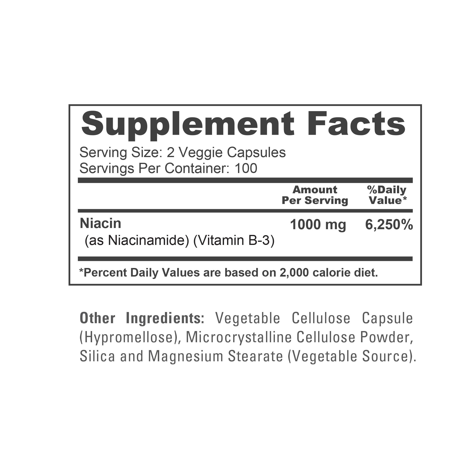 NusaPure Niacinamide 1000mg ingredients list