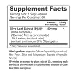 NusaPure Olive Leaf Capsules 500mg with capsules on a table