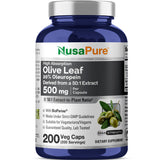 NusaPure Olive Leaf Extract 500mg 200 Capsules front view