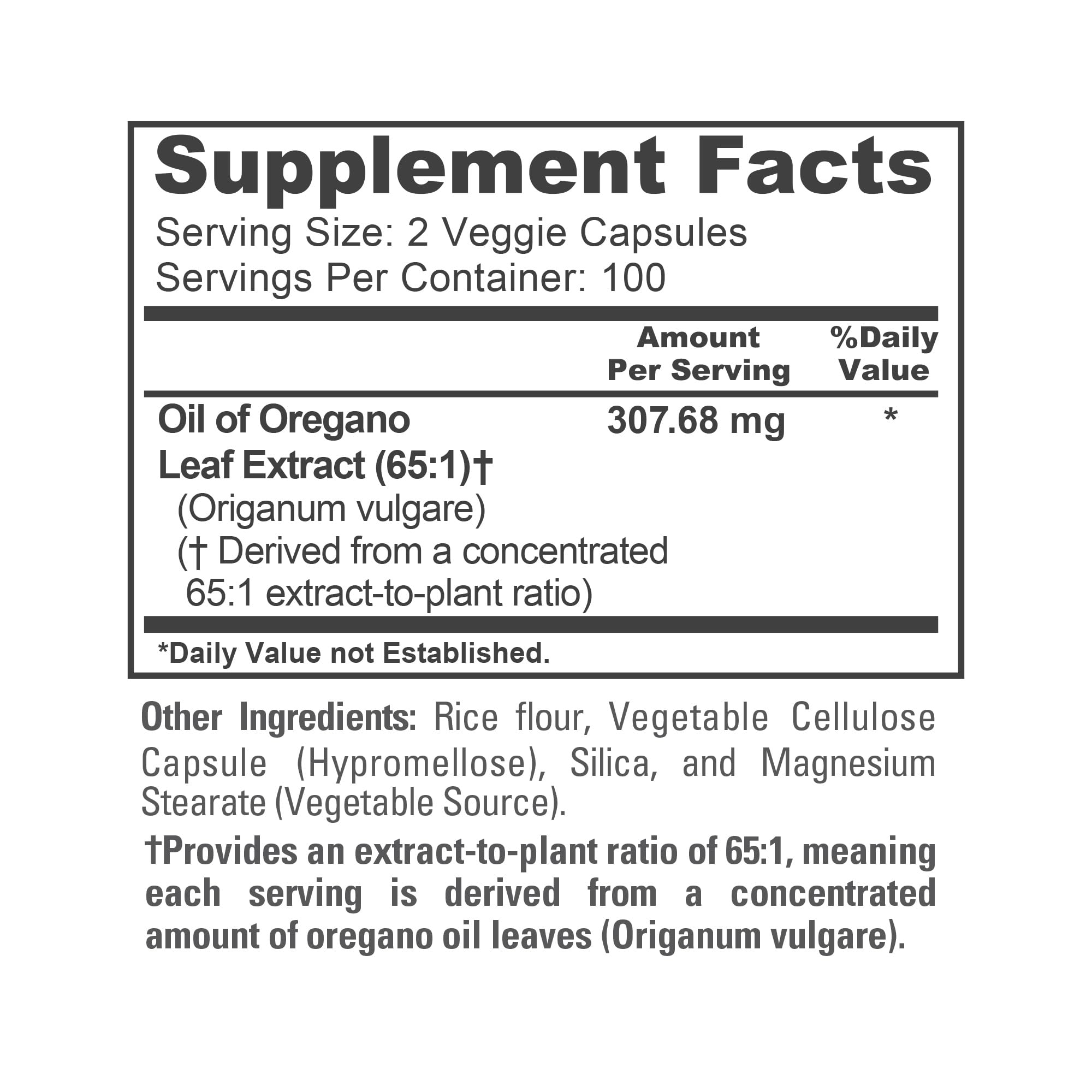 NusaPure Oregano Oil Leaf Capsules inside bottle
