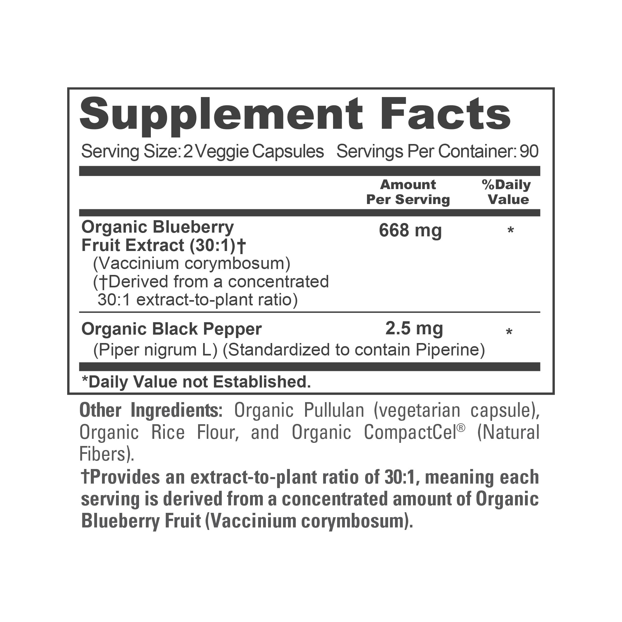 NusaPure Organic Blueberry Extract Capsules with measuring spoon