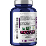 NusaPure Organic Maqui Berry Capsules side view of the bottle