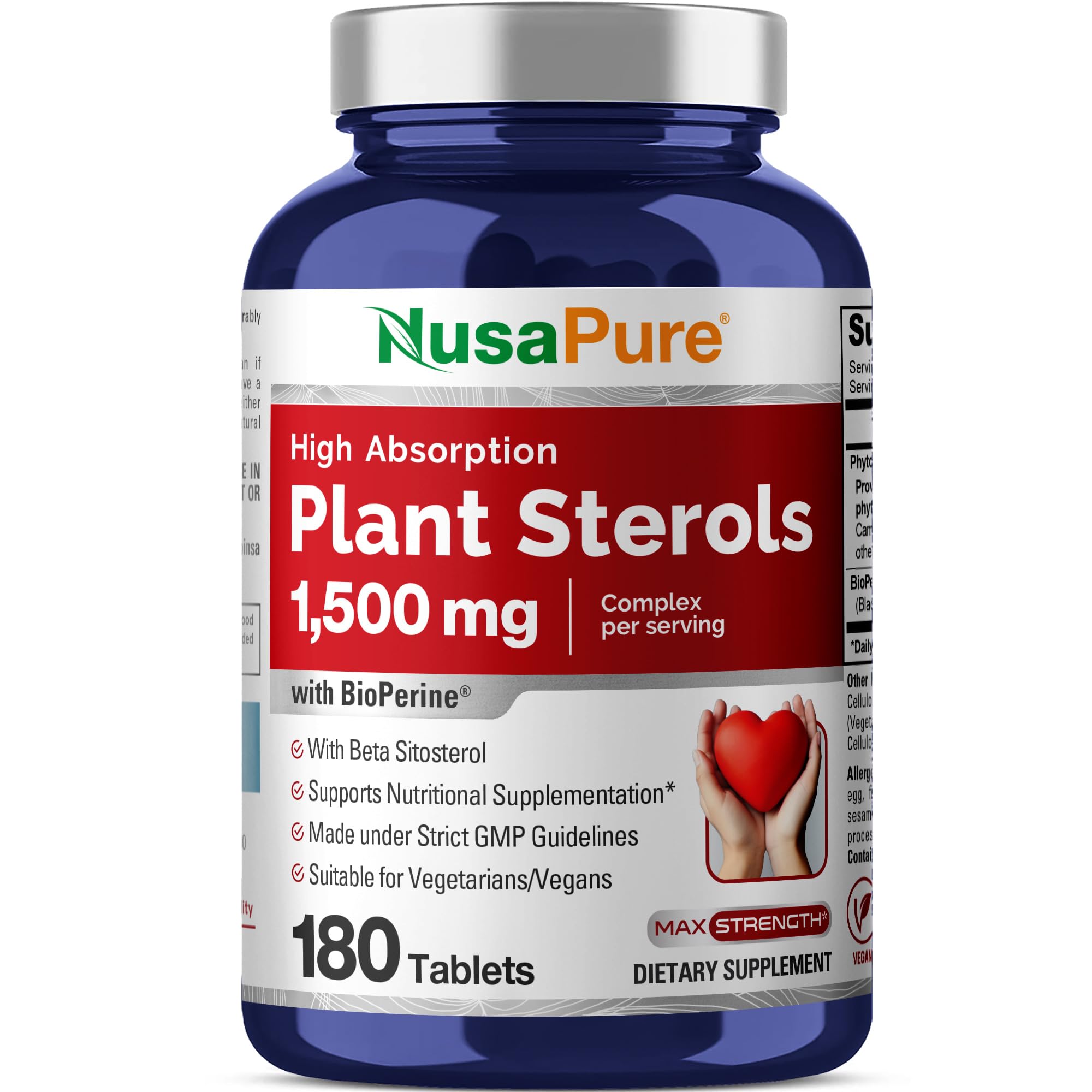 NusaPure Plant Sterols Complex 1,500mg front view of packaging
