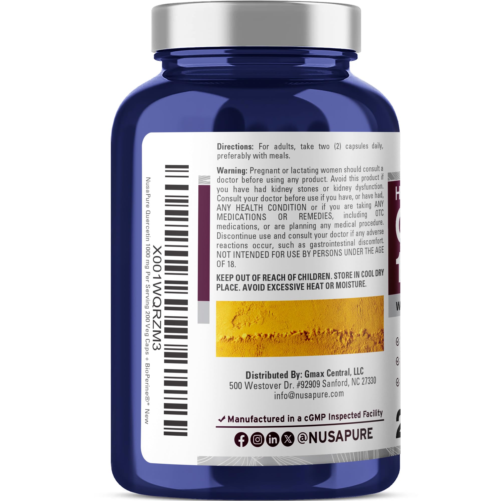 NusaPure Quercetin 1,000mg capsules close-up