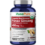 NusaPure Red Korean Panax Ginseng Capsules bottle front view